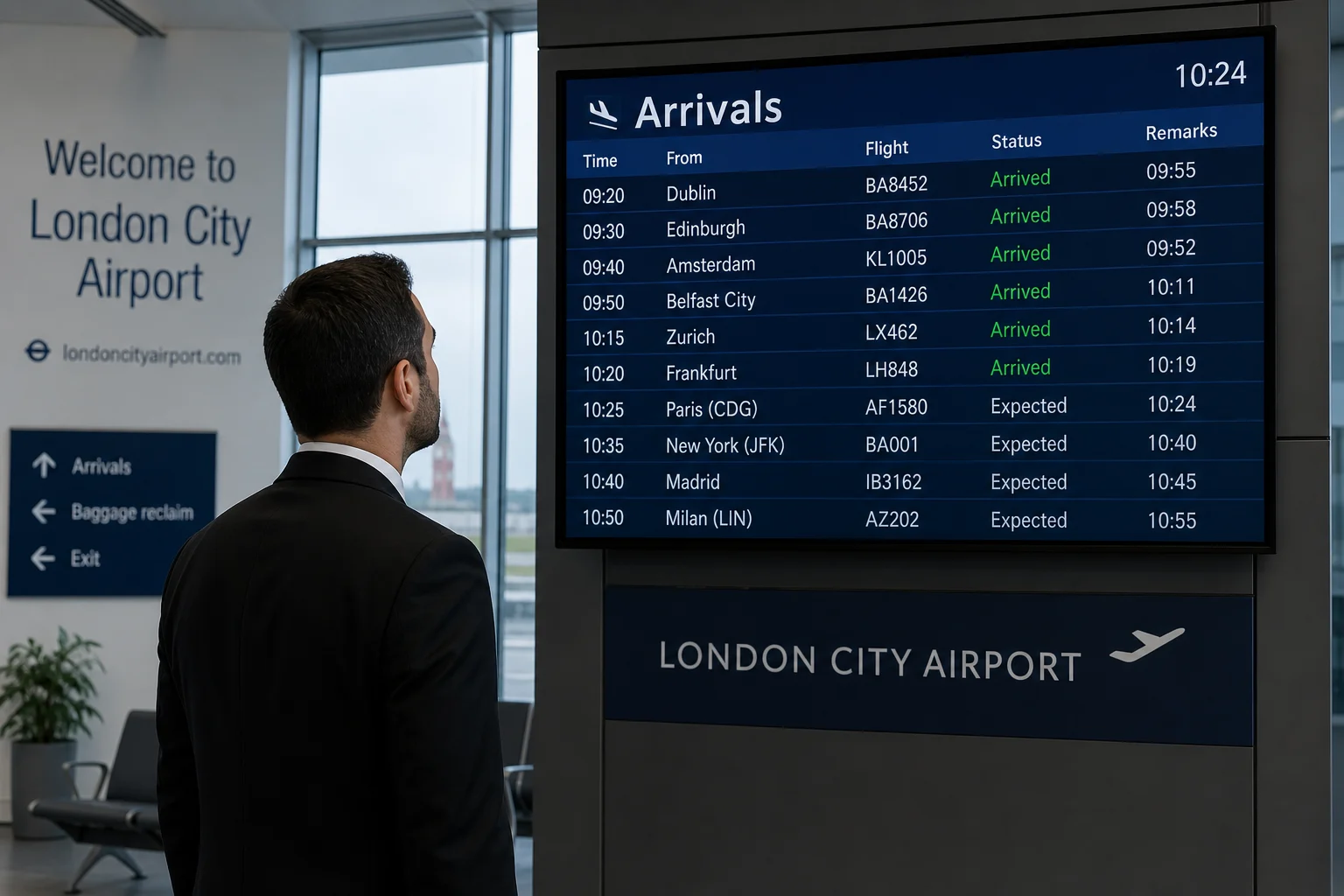 Driver at airport arrivals