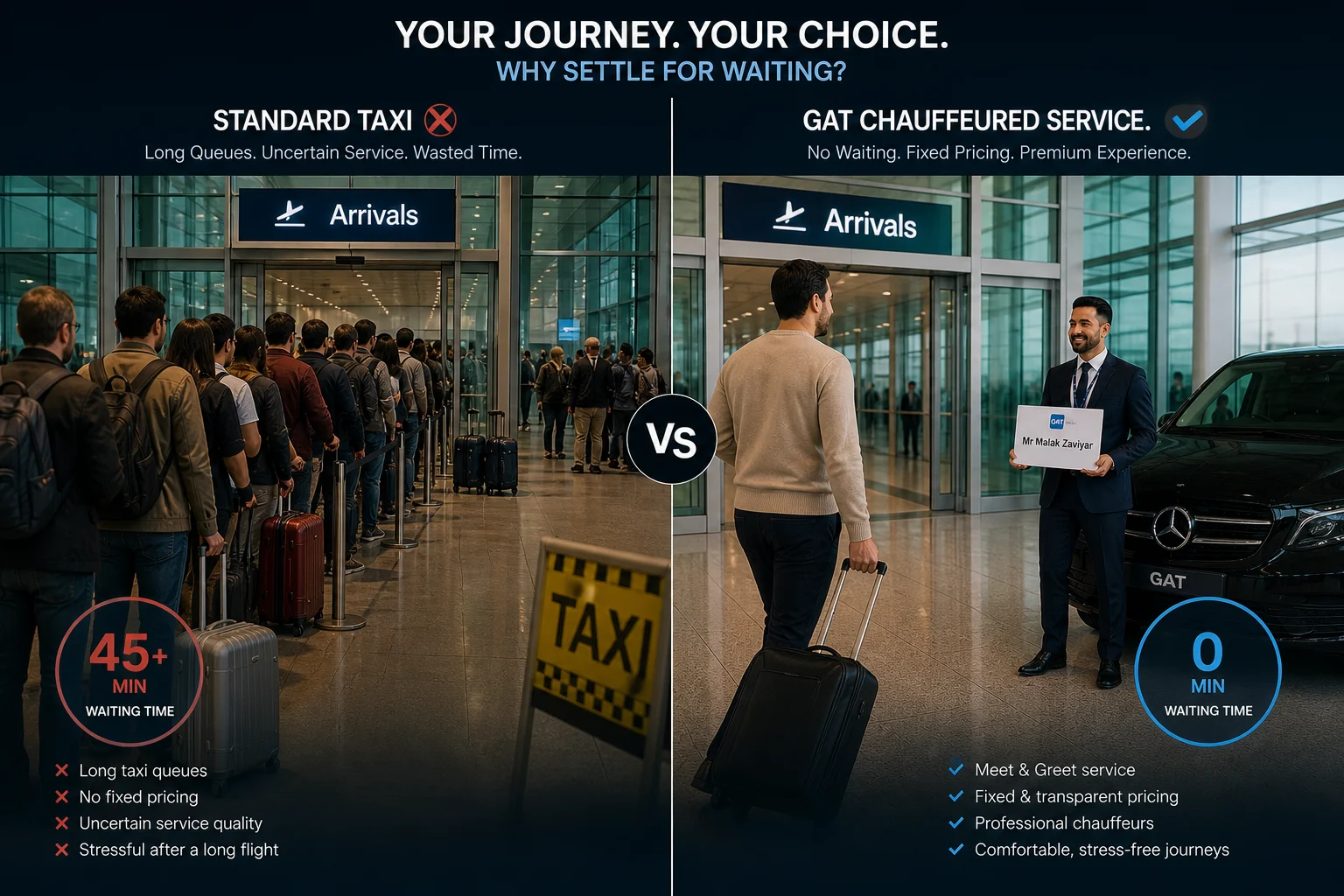 comparison between standard taxi and GAT