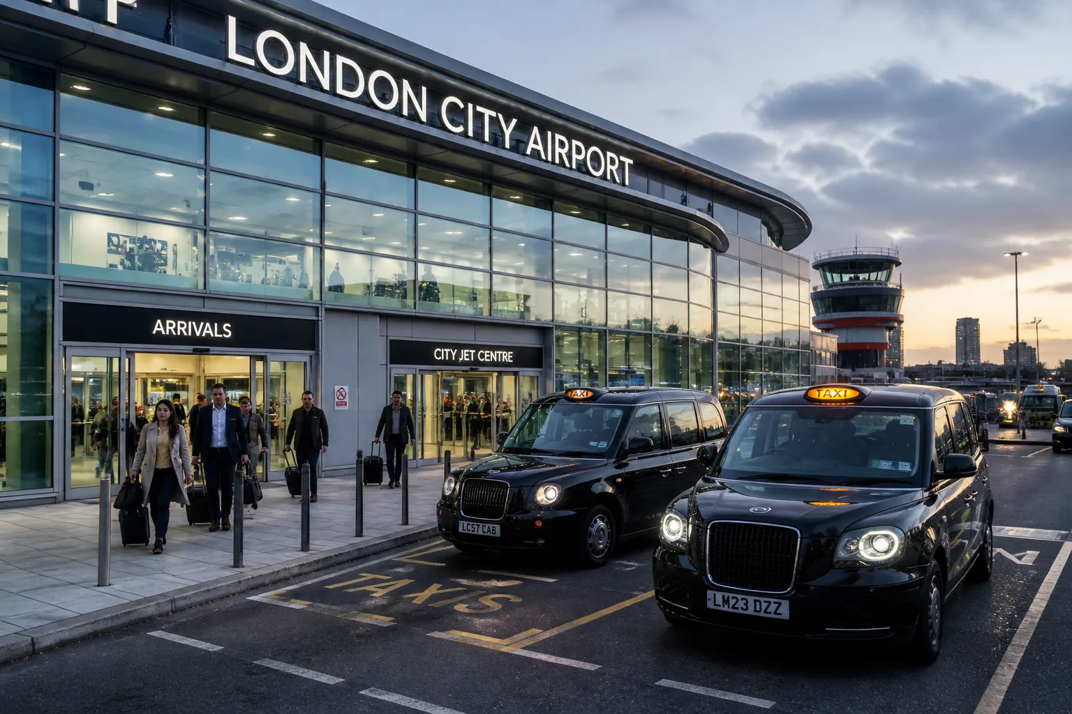 taxi at London City Airport