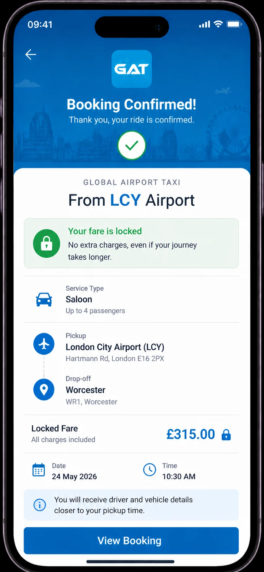 Instant booking confirmation