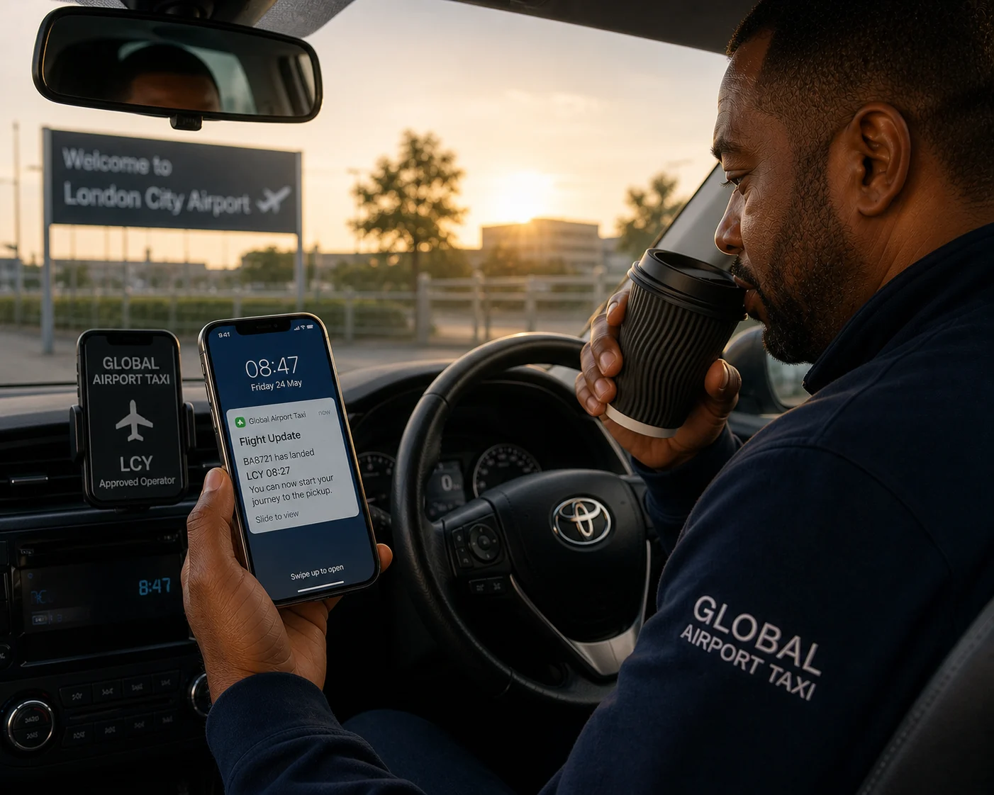 driver is tracking flight status
