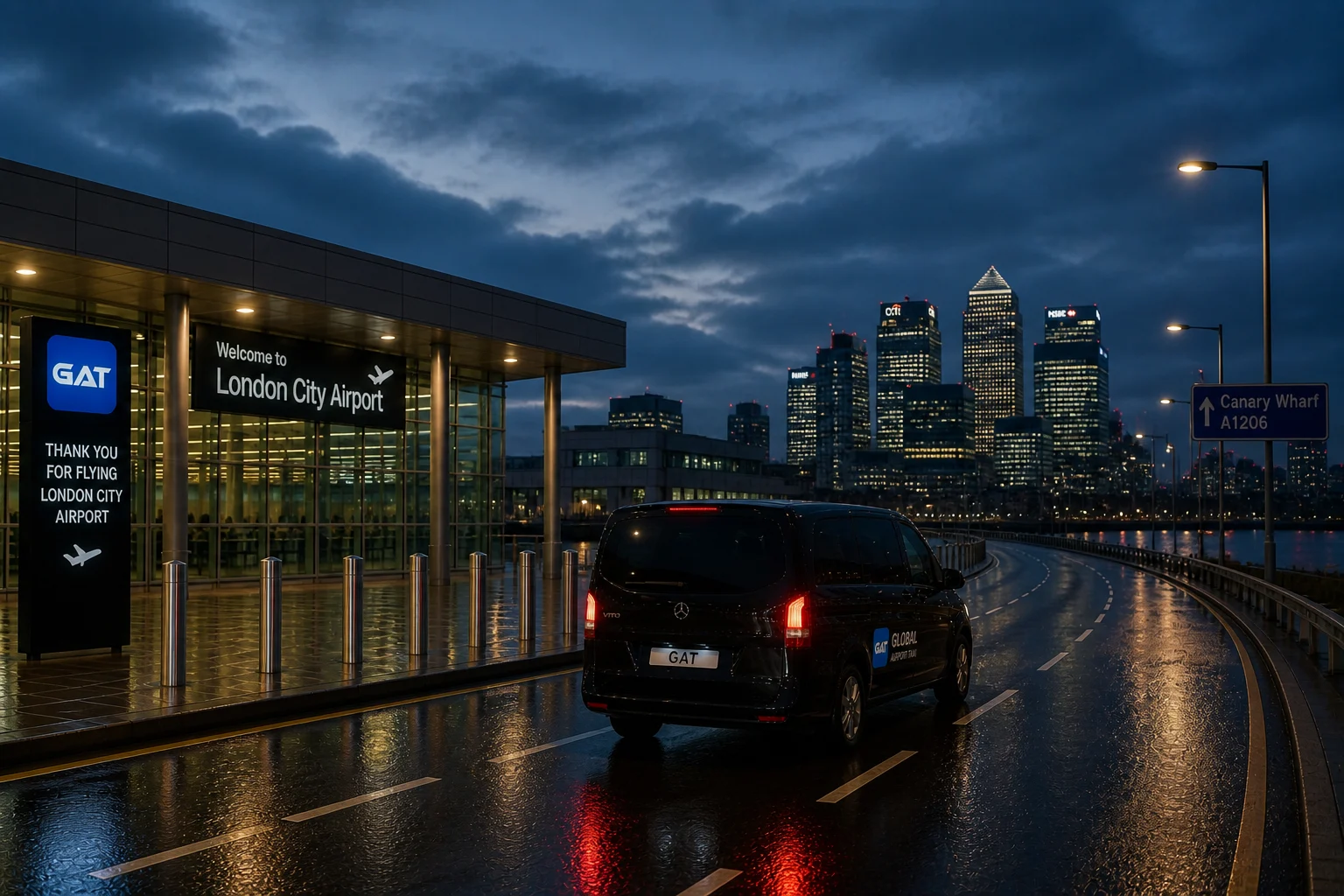 taxi at London City Airport