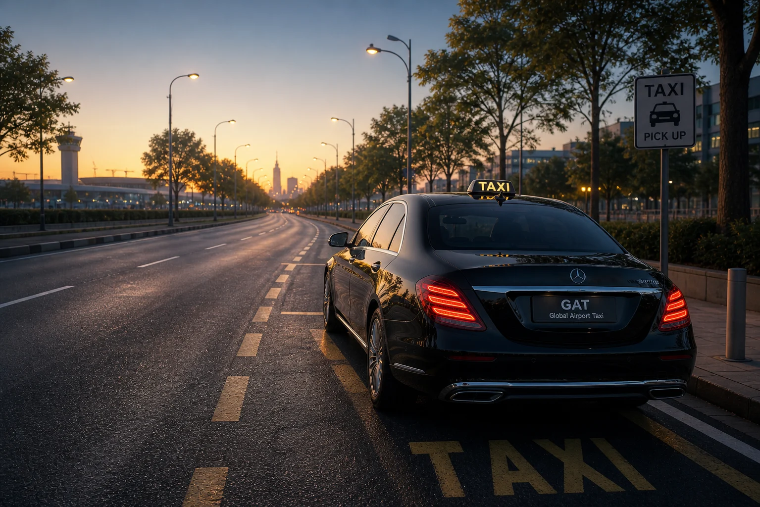 Executive car at airport