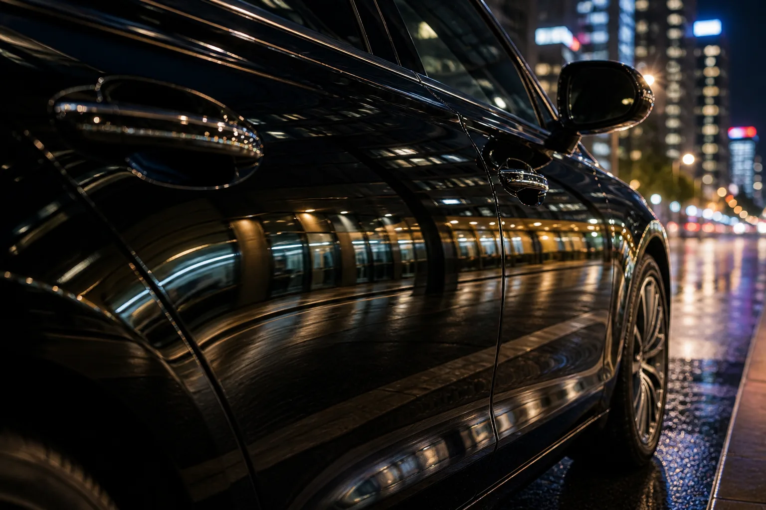 executive car on the road