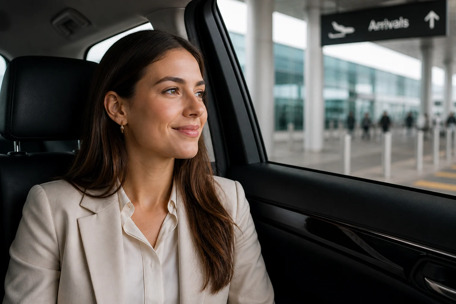 happy and calm customer in the car