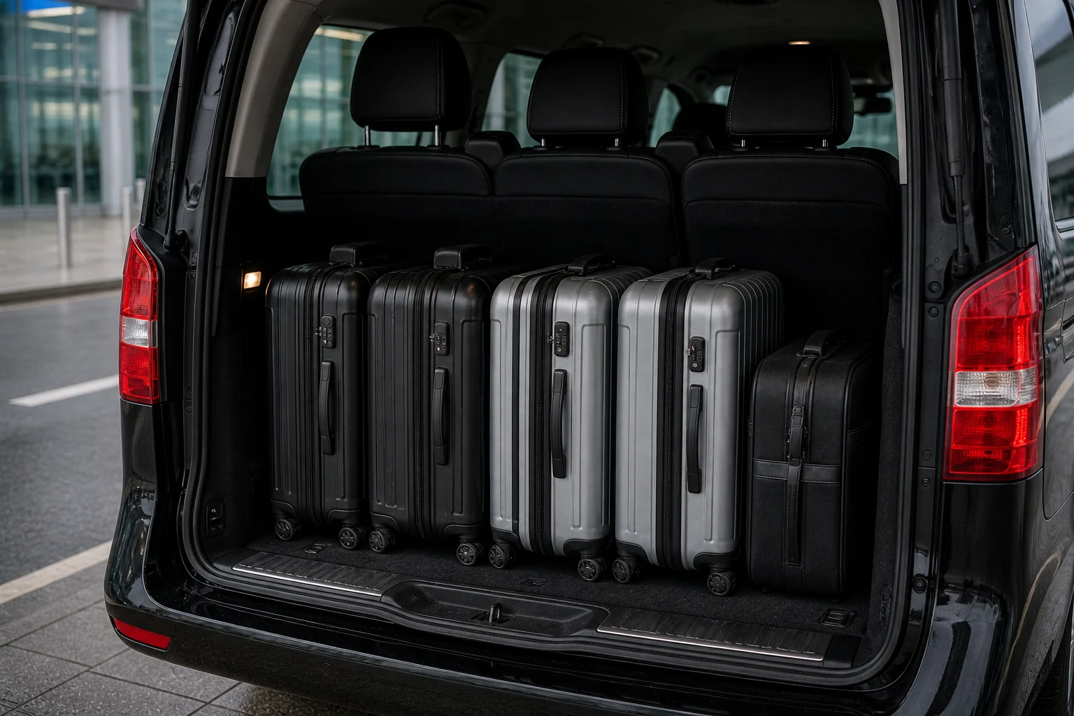 loaded complete luggage in car