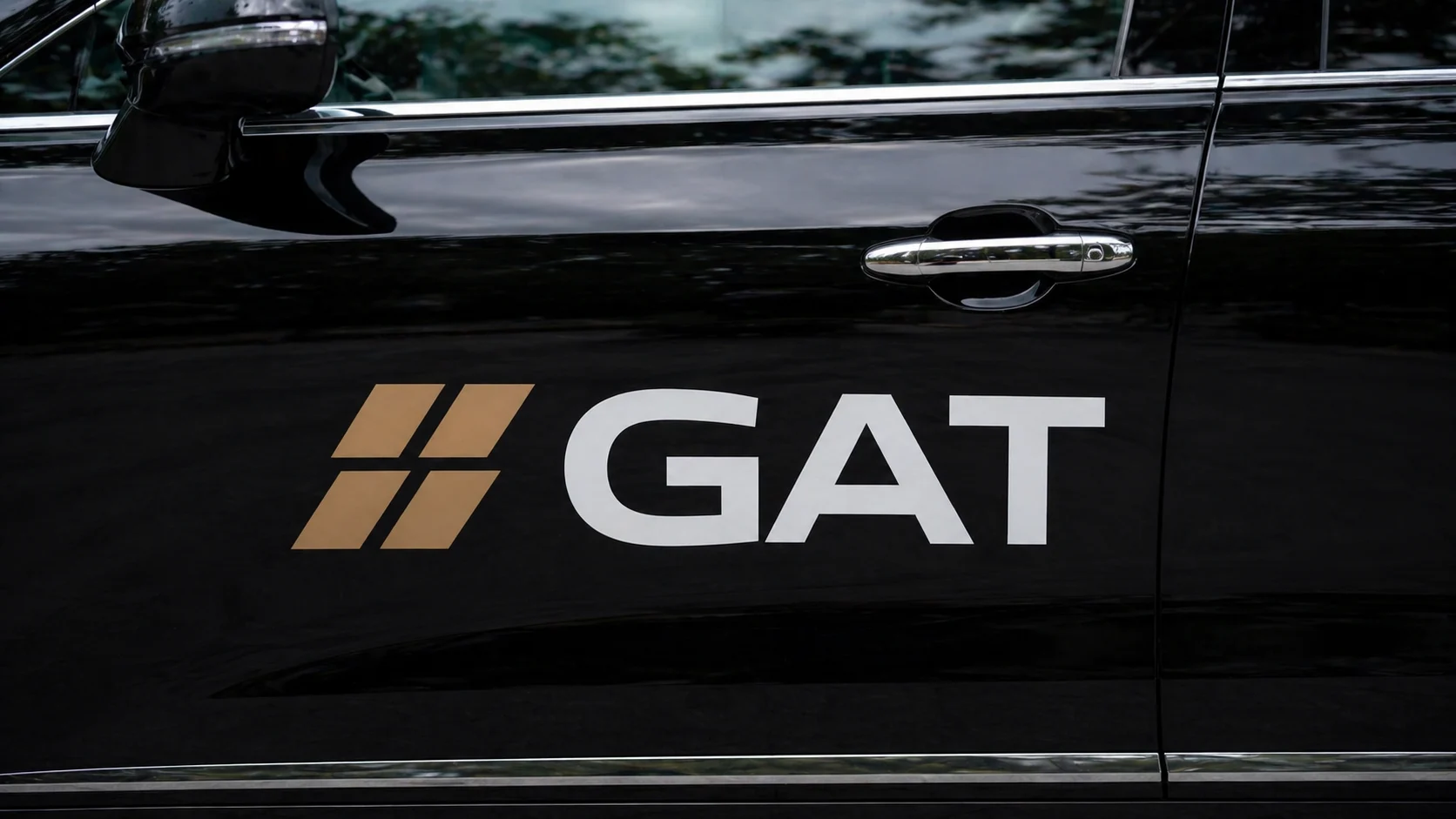 closeup of a  taxi with GAT Logo
