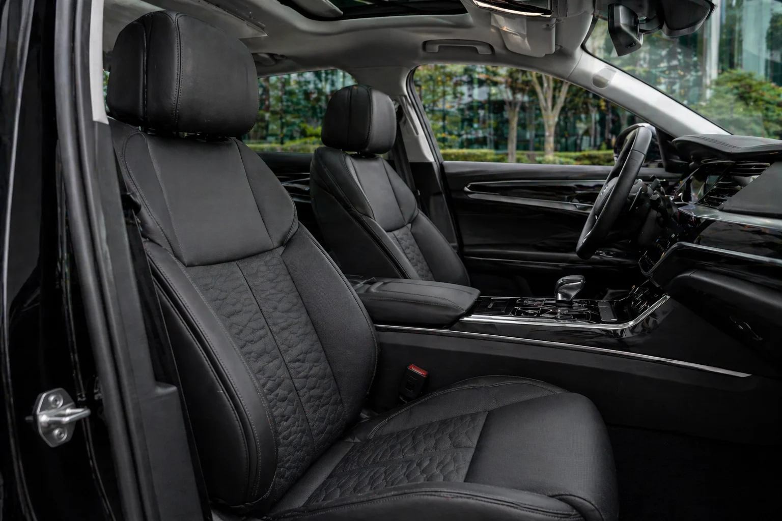 interior of a executive car leather seats