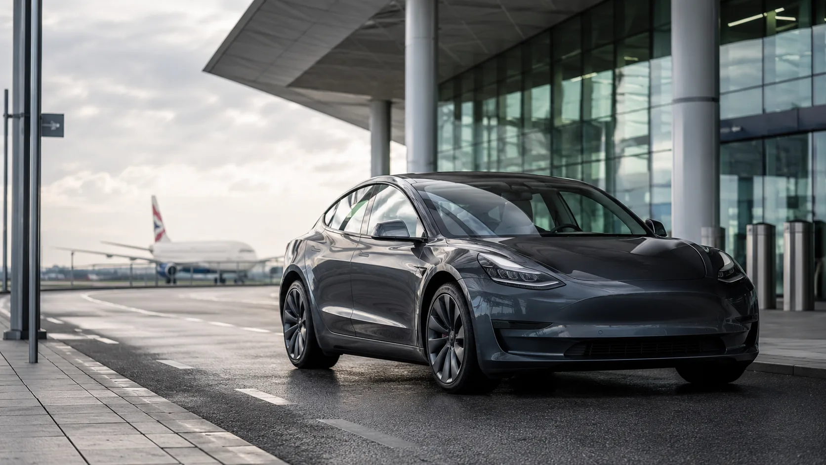 Electric saloon car airport transfer
