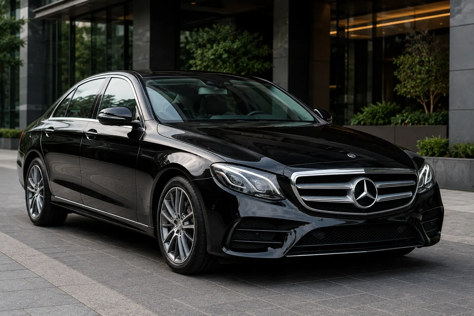 Clean saloon car ready for airport transfer