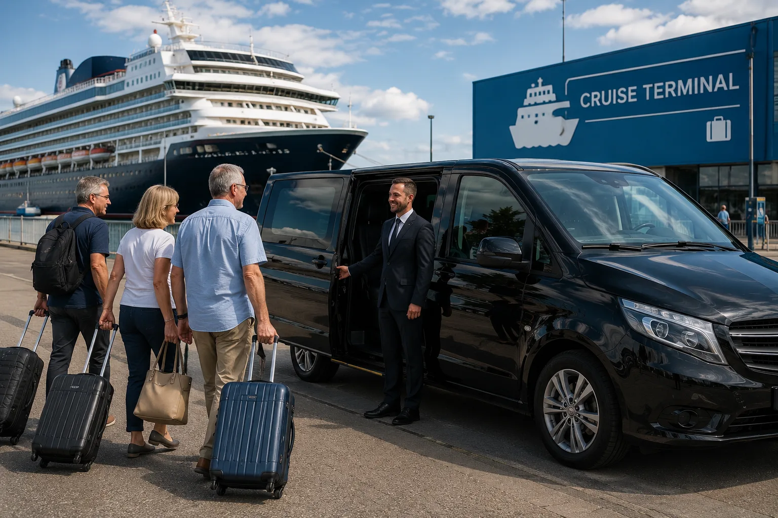 Cruise seaport transfer with 8 seater minibus