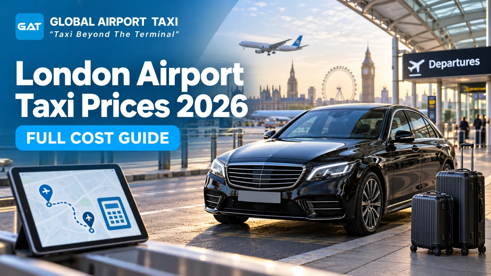 Executive car parked outside a London airport, illustrating 2026 transfer pricing