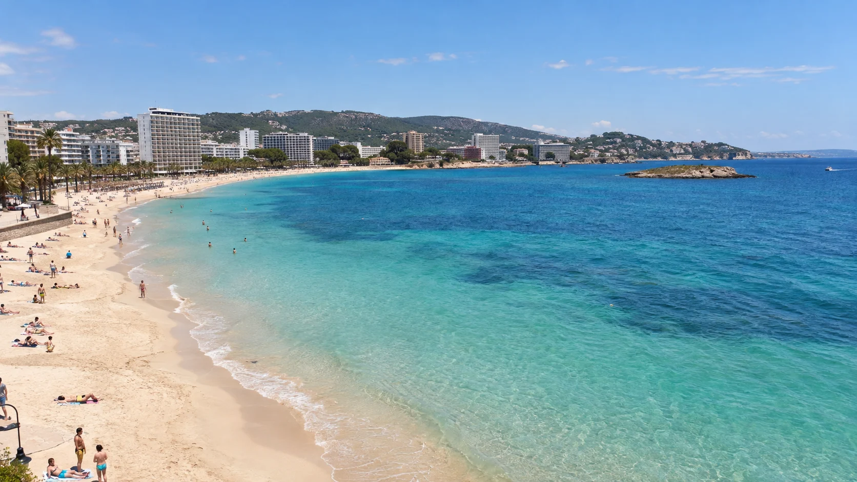 Magaluf beach and the Calvià coastline in Mallorca