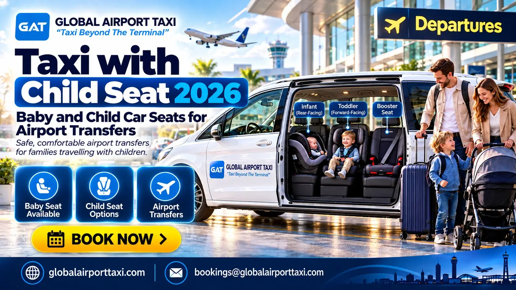 Taxi with Child Seat 2026 | UK Law, Right Seat & £15 Booking