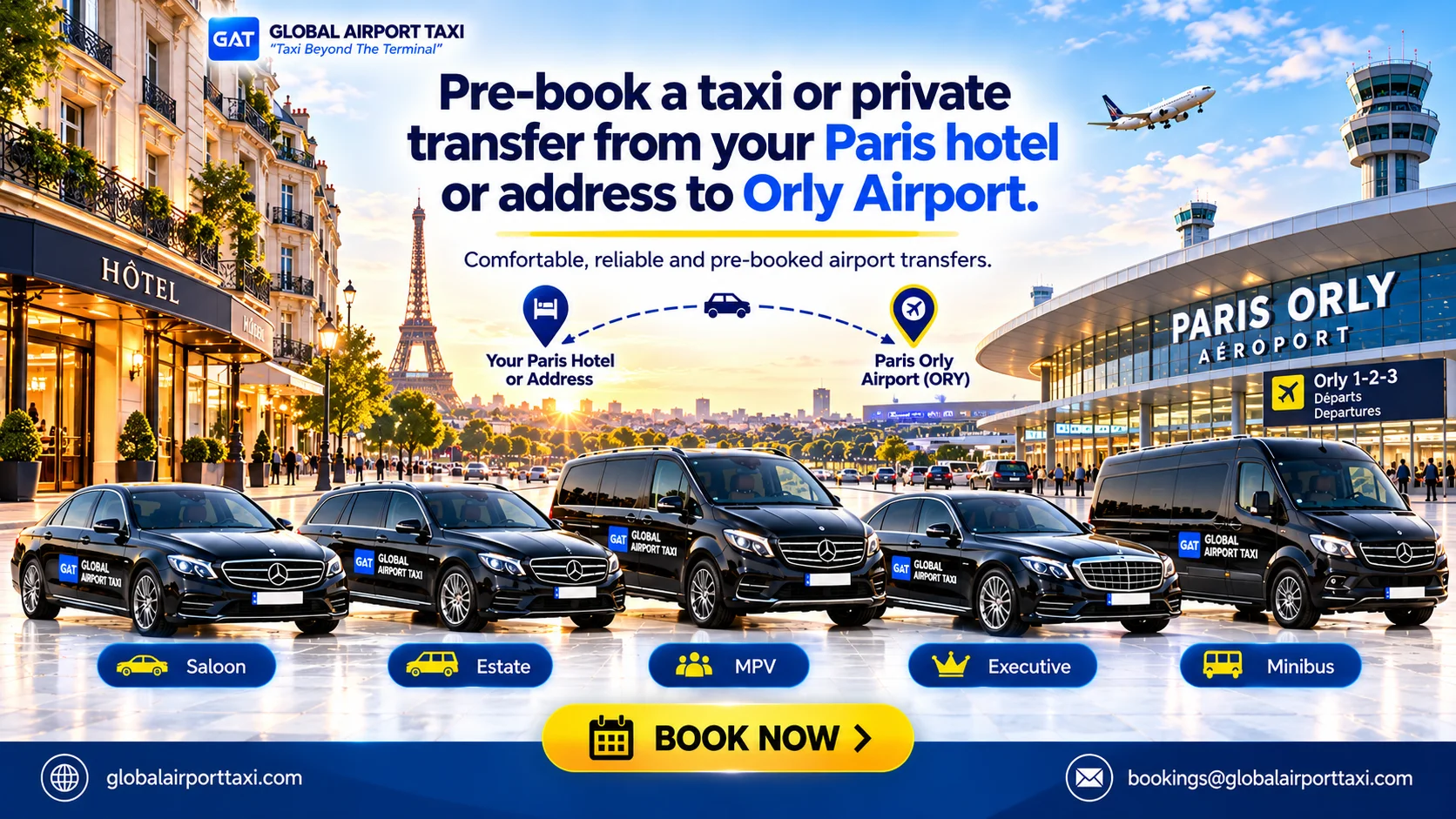 Paris to Orly Airport transfers