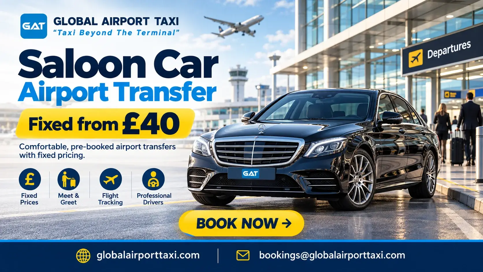 Saloon taxi for airport transfers