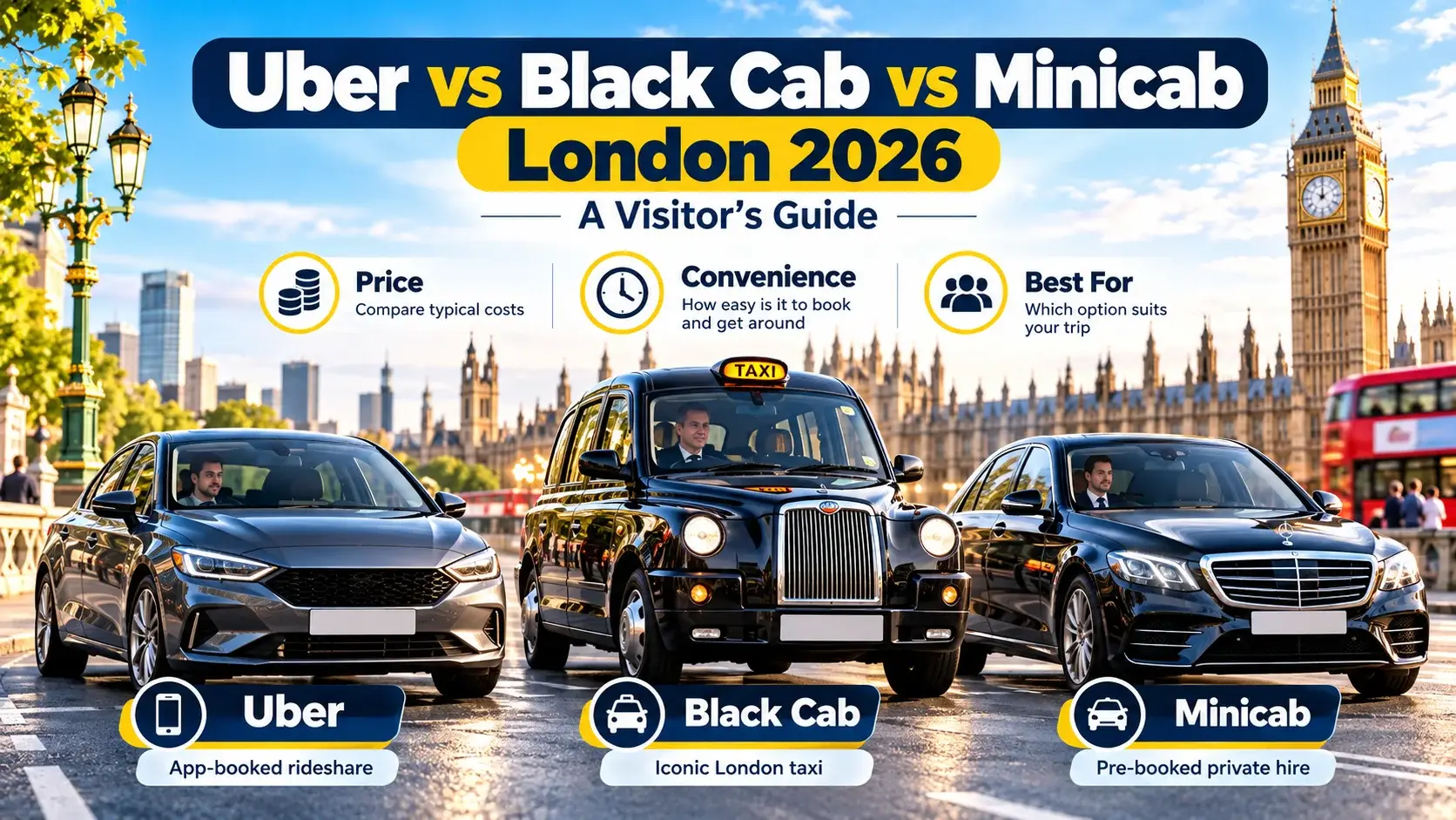 Uber vs Black Cab vs Minicab London 2026: A Visitor's Guide