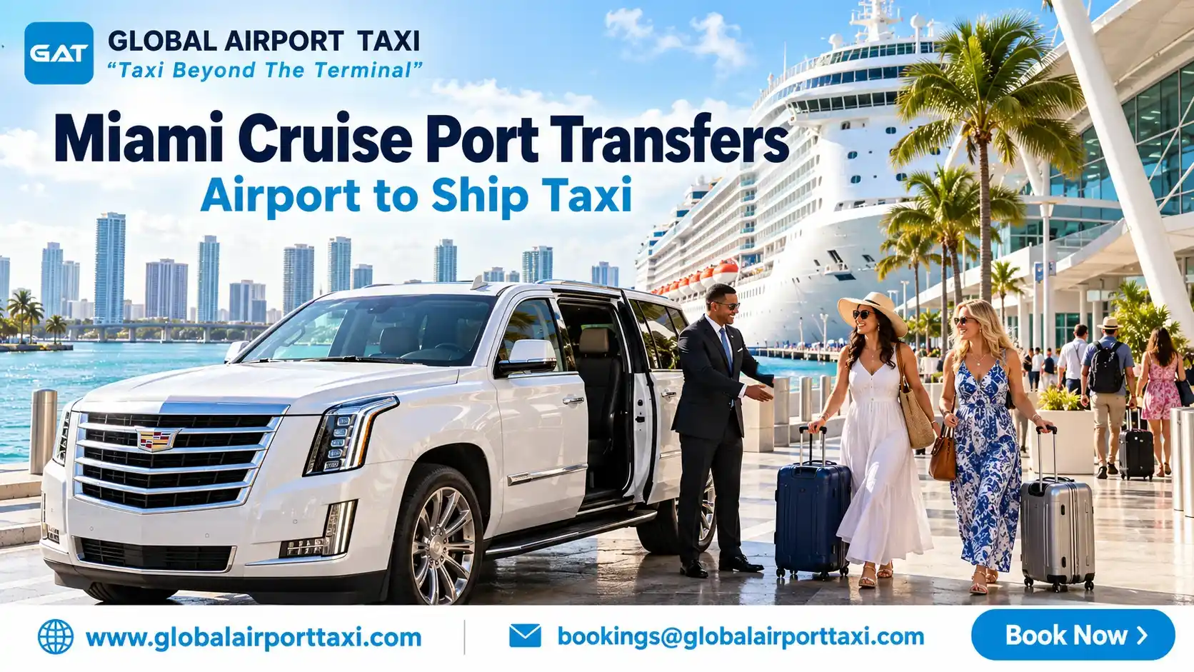 A luxury SUV at the cruise port in Miami