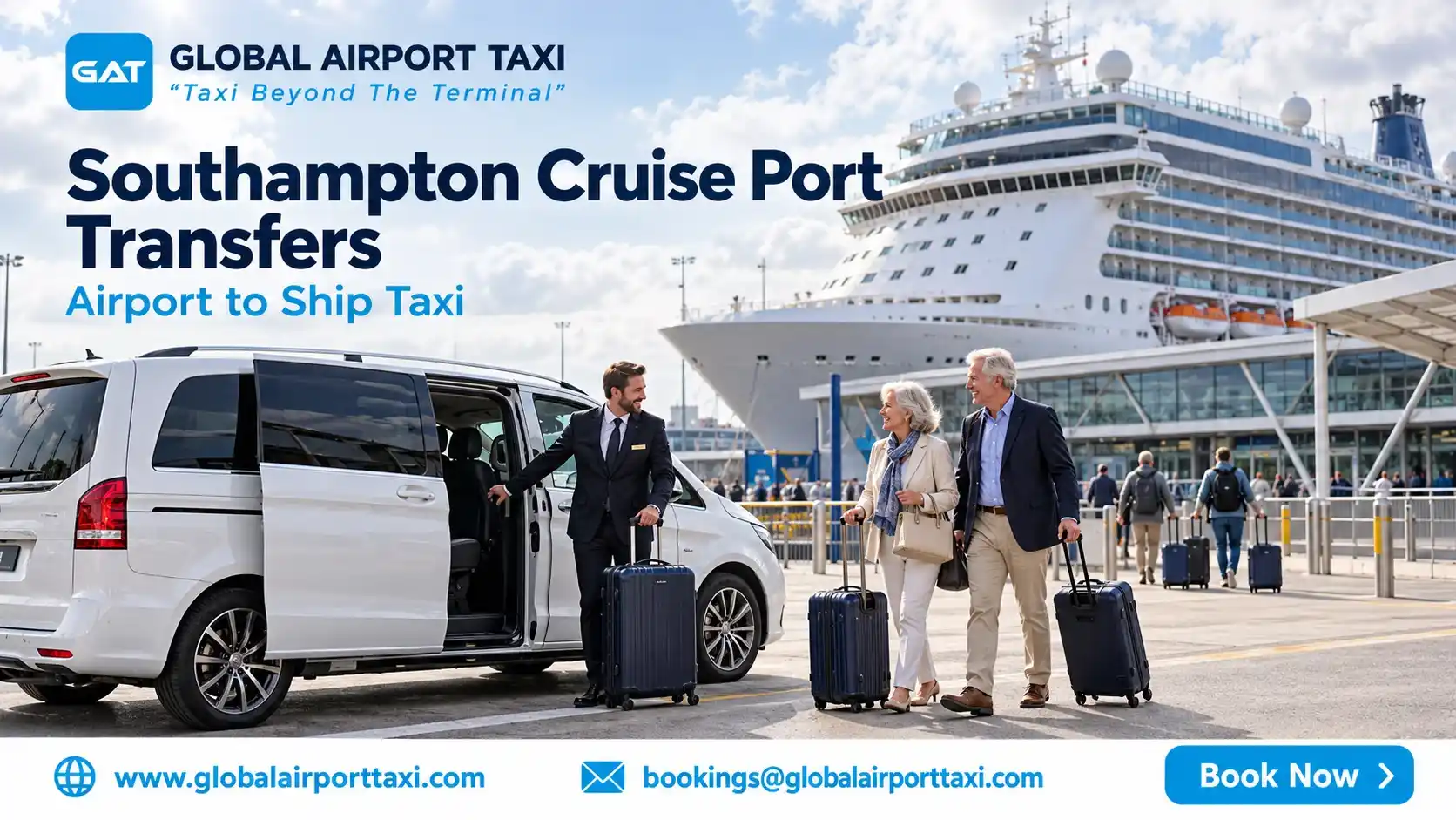 A transfer vehicle at the cruise port in Southampton